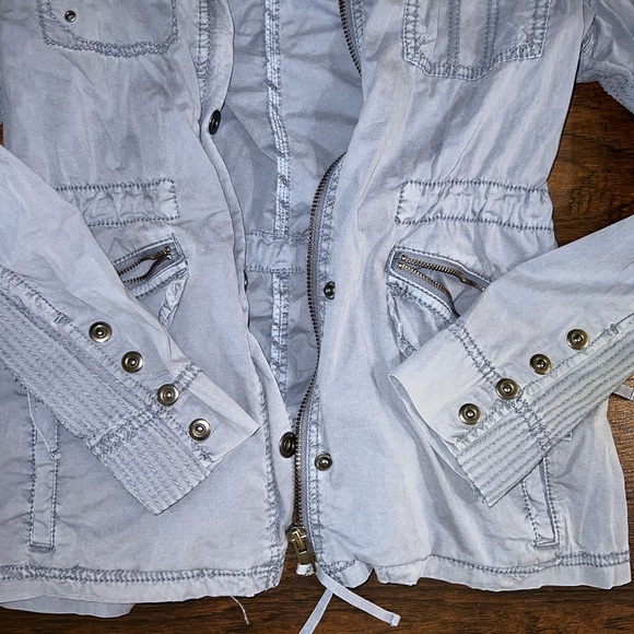 Marrakech for Anthropologie Dusty Blue Utility Anorak Jacket Small S - Picture 2 of 4